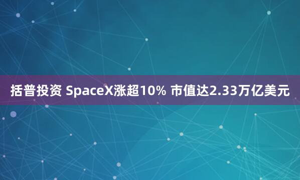 括普投资 SpaceX涨超10% 市值达2.33万亿美元